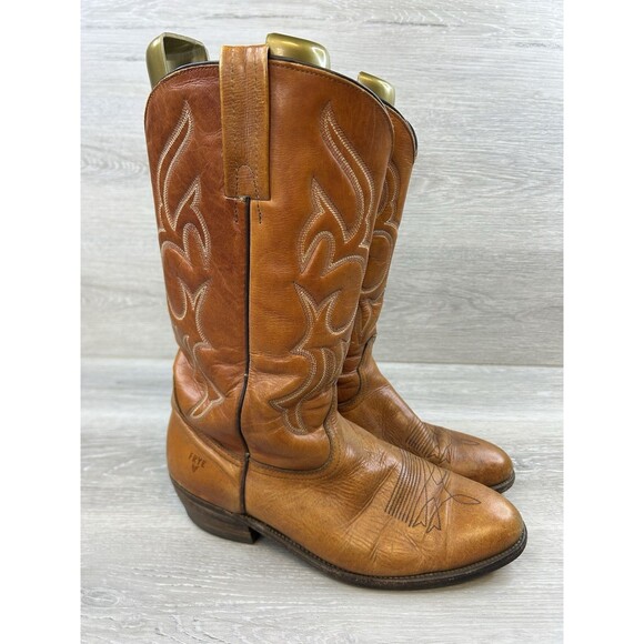 Frye Made In USAMen's Vintage CowboyBrown Boots Size 11 D Leather 2H12028